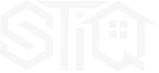 A clean, white, minimalist logo for 'STIQ'. The logo should be a modern geometric wordmark. Style is bold and professional for an insurance company. Solid background color #114b74.